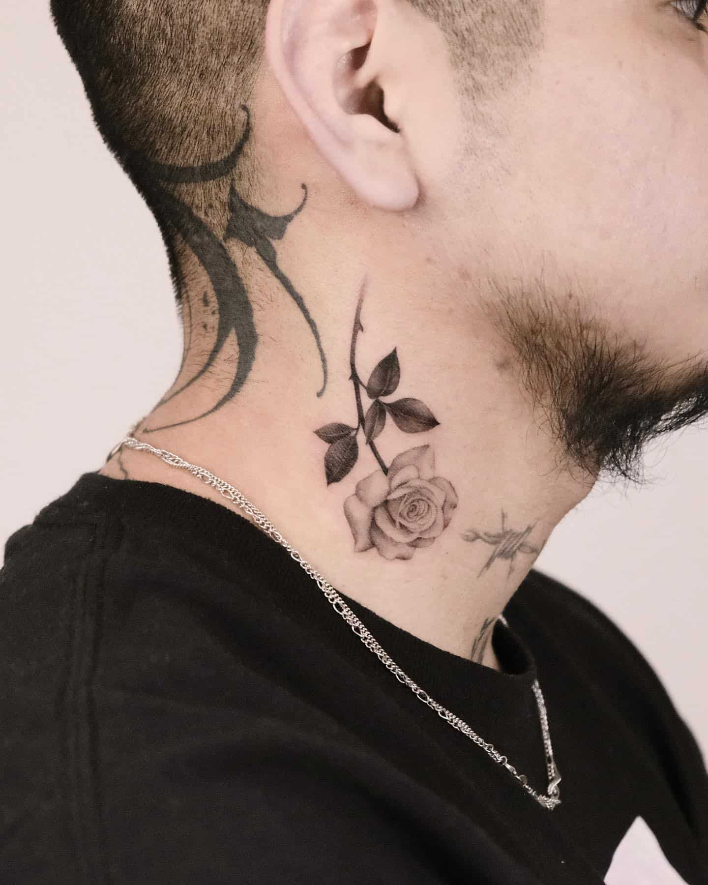 𝓑𝓵𝓮𝓼𝓼𝓮𝓭  Tattoos for guys Side neck tattoo Tattoos  Neck tattoo  for guys Side neck tattoo Tattoos for guys