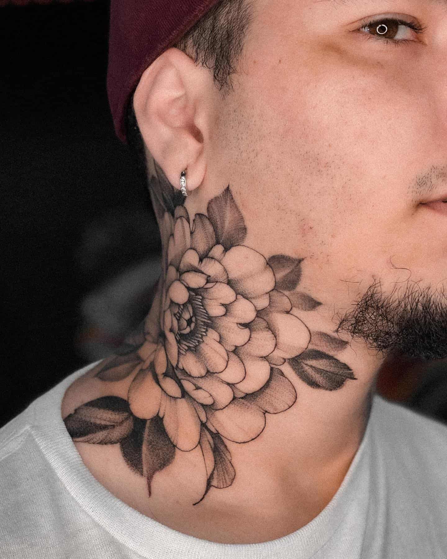Japanese Tattoo Model With Neck Tattoos Tokyo Fashion