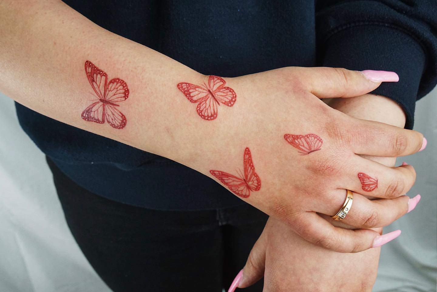 Red Butterfly Tattoo Ideas 35