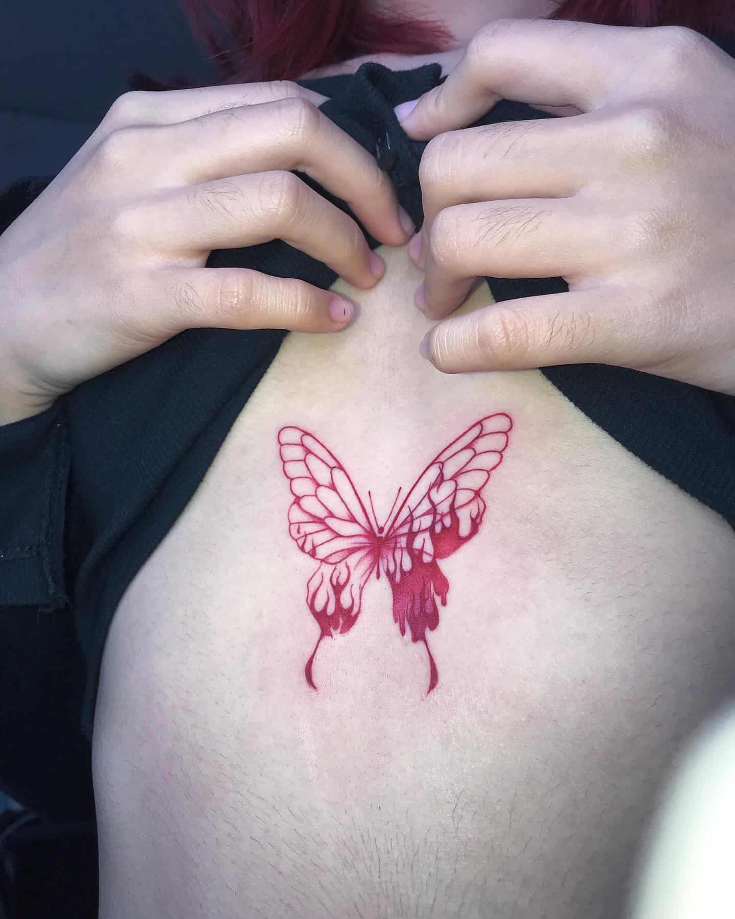 Red Butterfly Tattoo Ideas 3