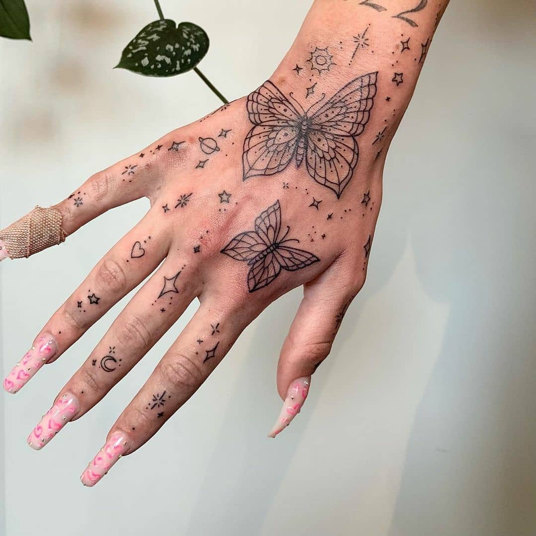 Butterfly Hand Tattoo Ideas 22