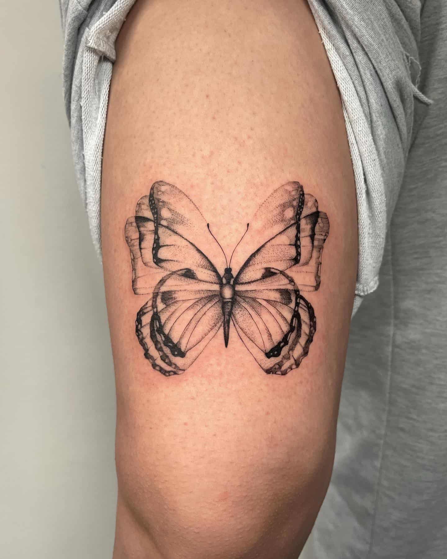 Butterfly Thigh Tattoo Ideas 28