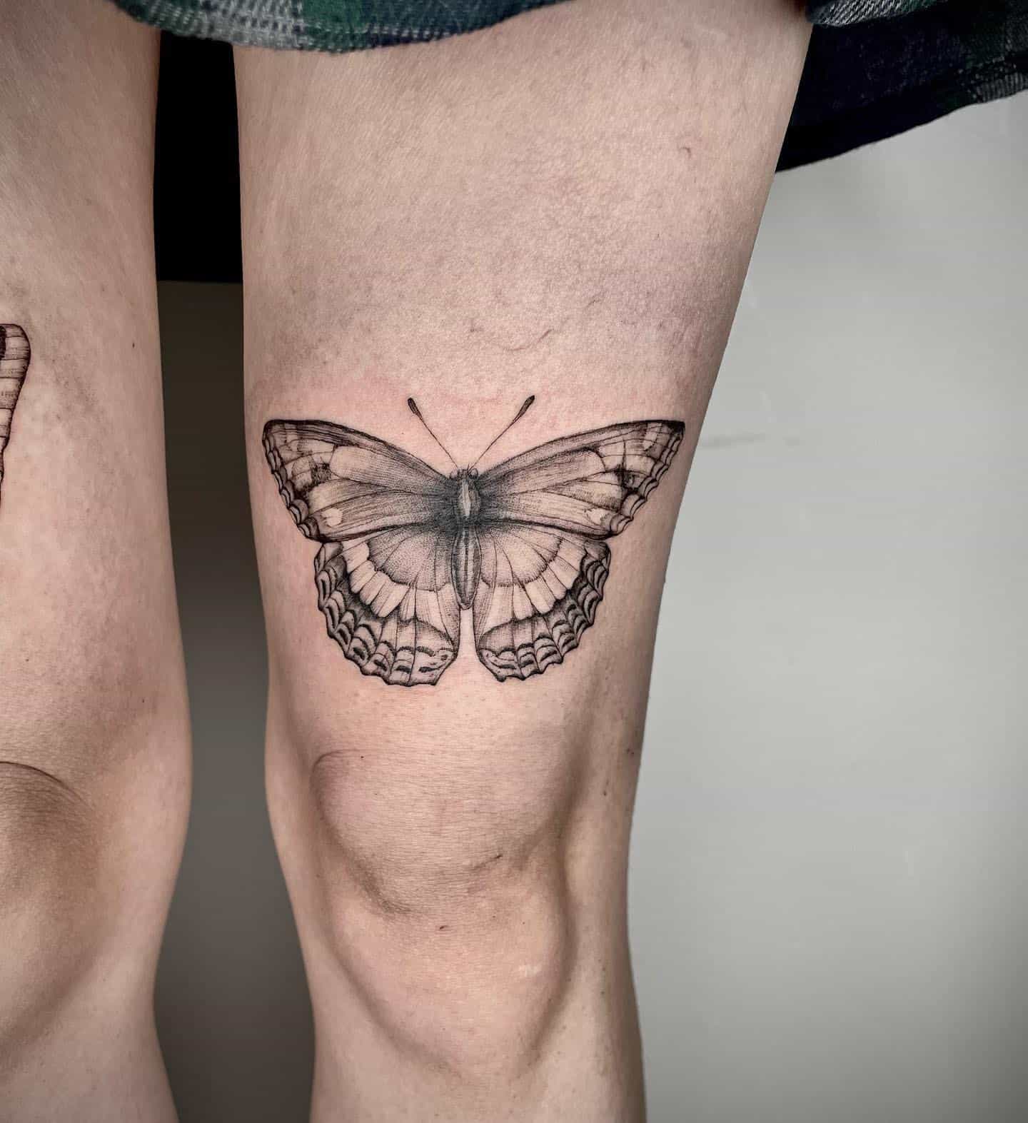 Butterfly Thigh Tattoo Ideas 17