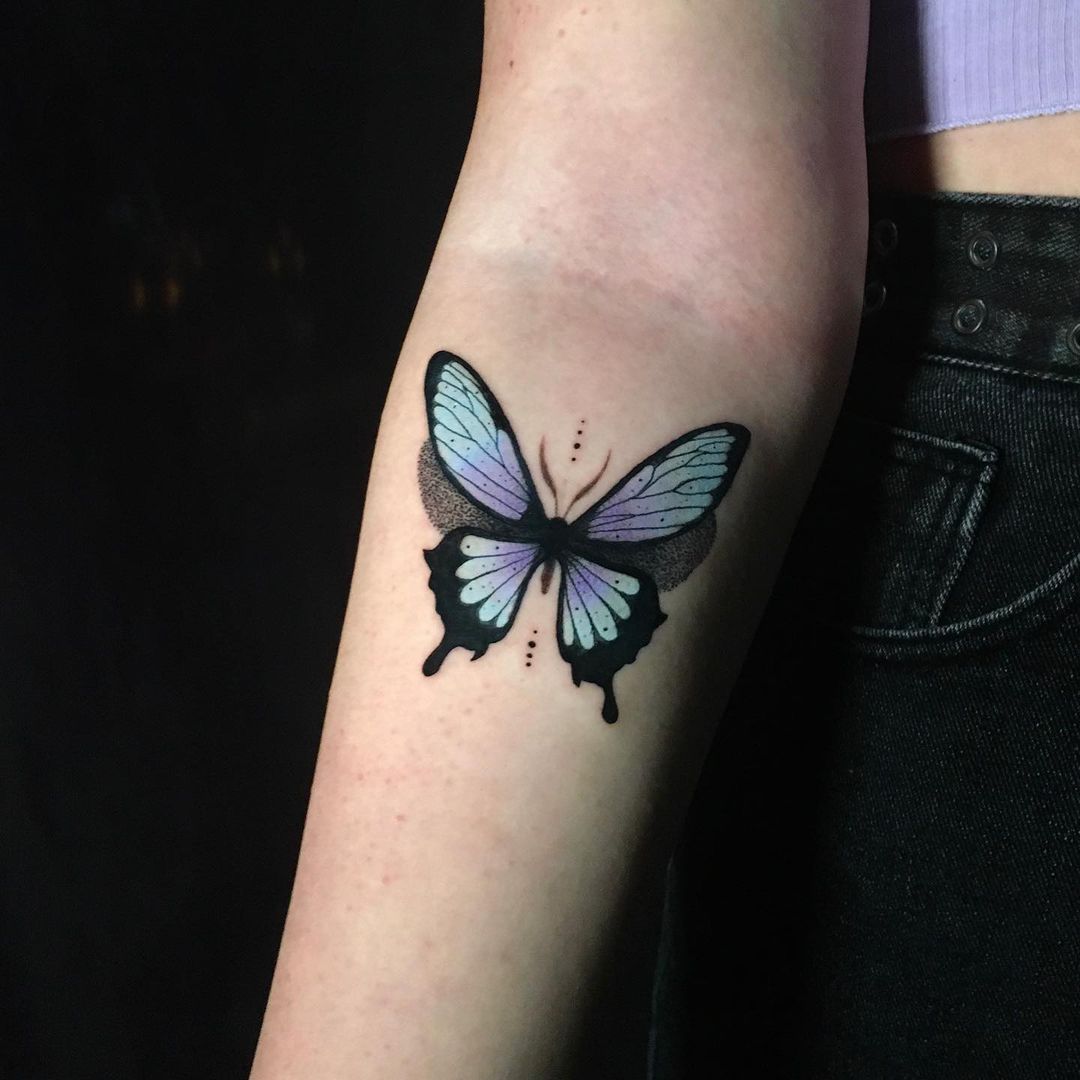 Blue Butterfly Tattoo Ideas 13