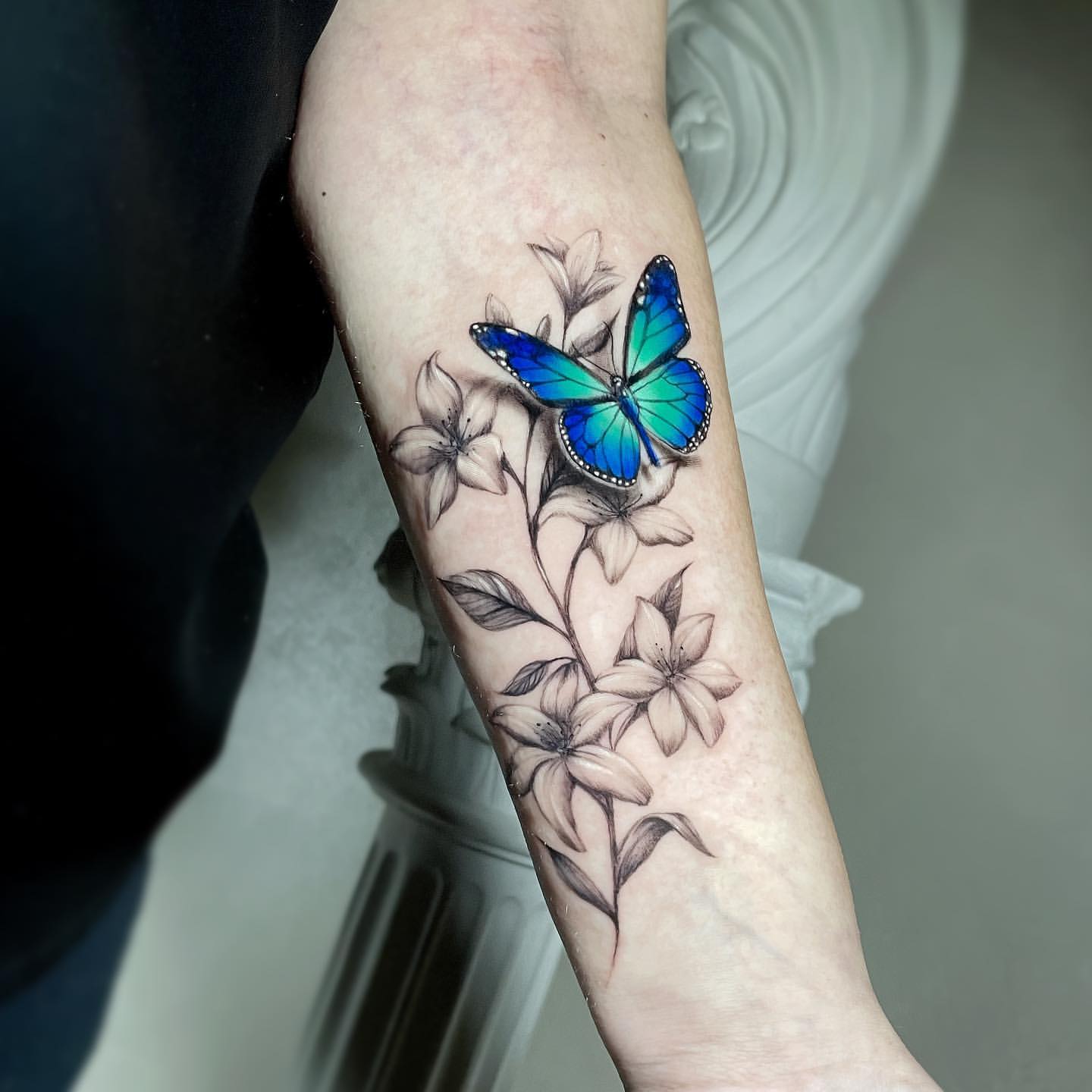 Blue Butterfly Tattoo Ideas 17