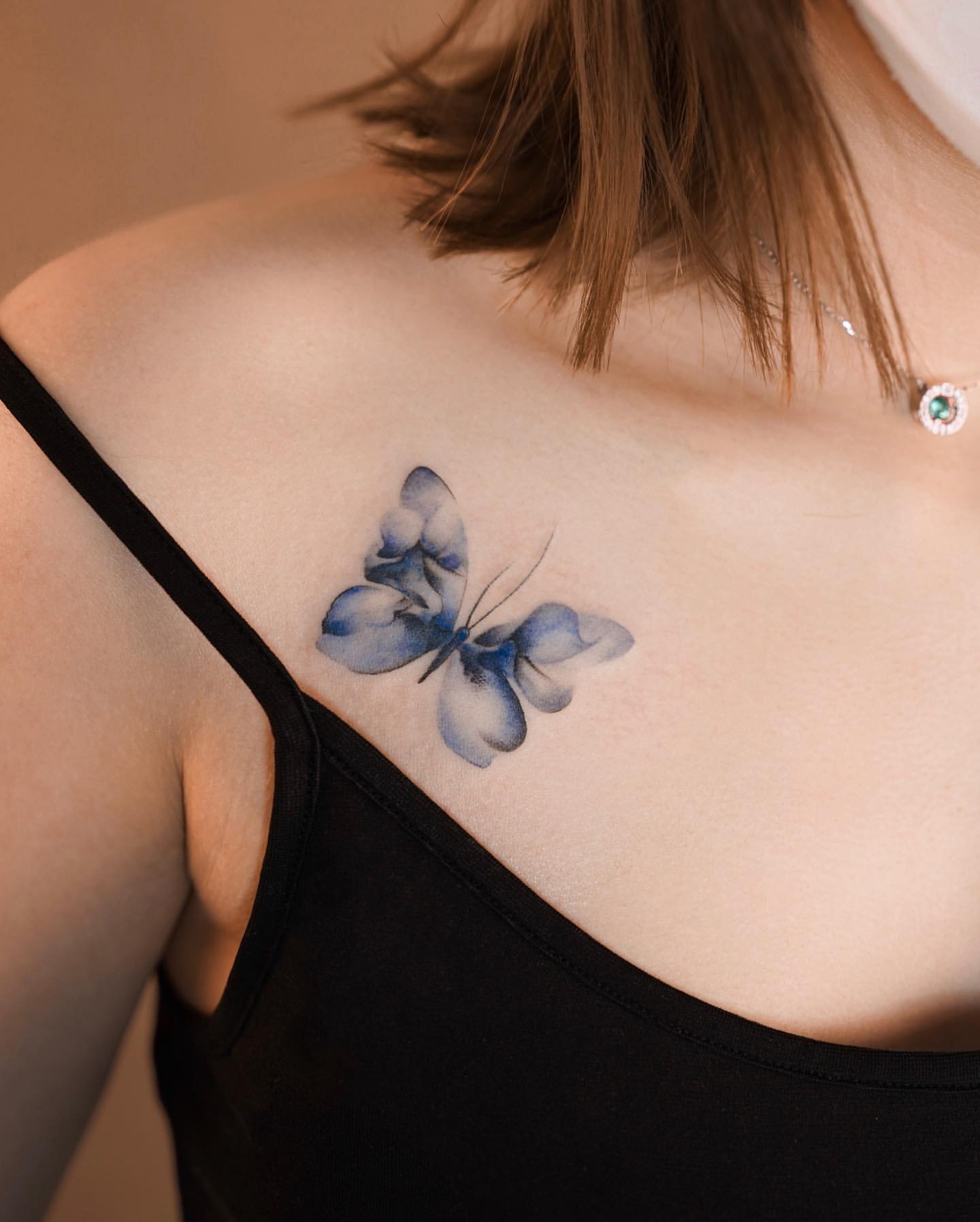 Blue Butterfly Tattoo Ideas 19