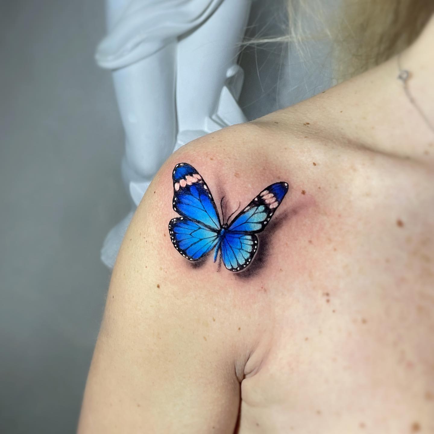Blue Butterfly Tattoo Ideas 18