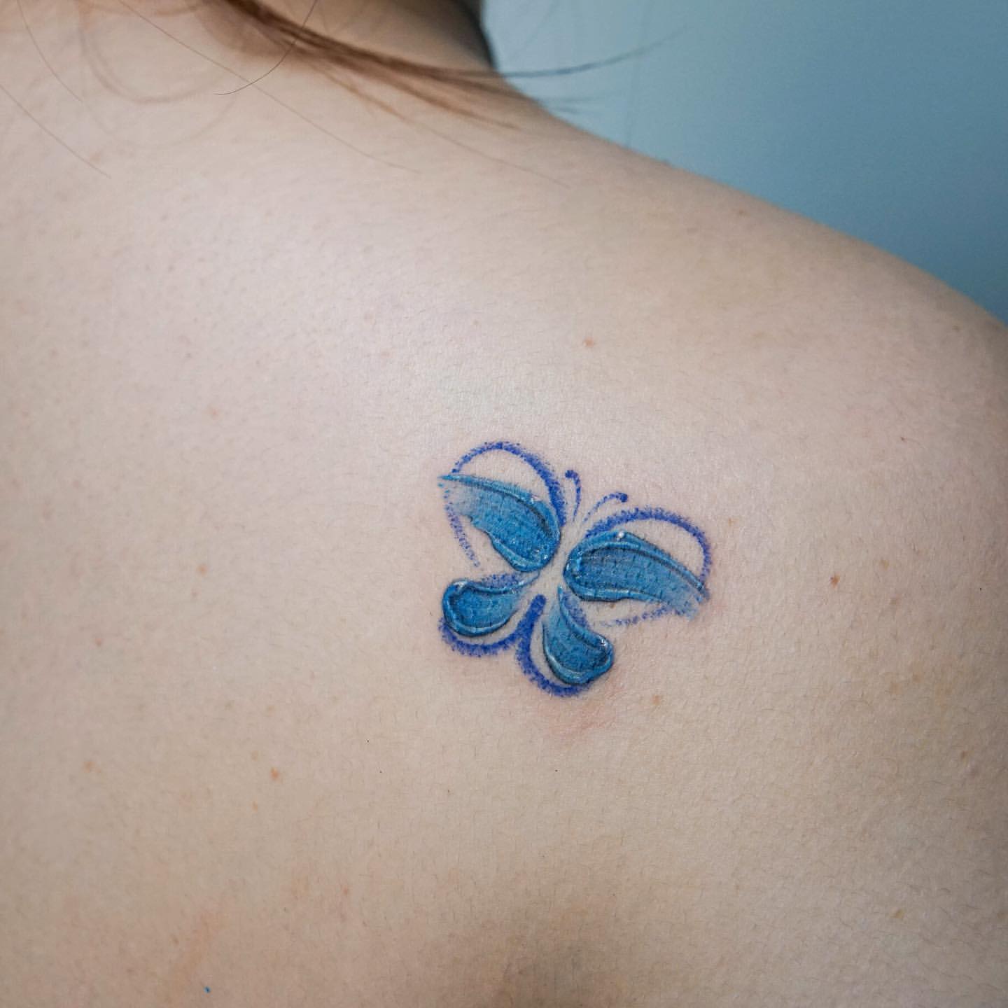 Blue Butterfly Tattoo Ideas 30
