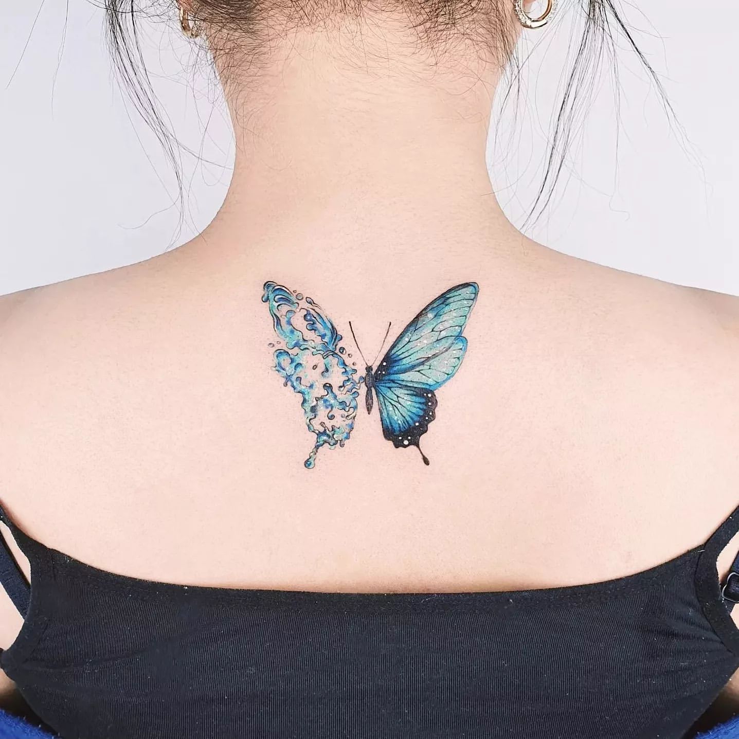 Blue Butterfly Tattoo Ideas 29