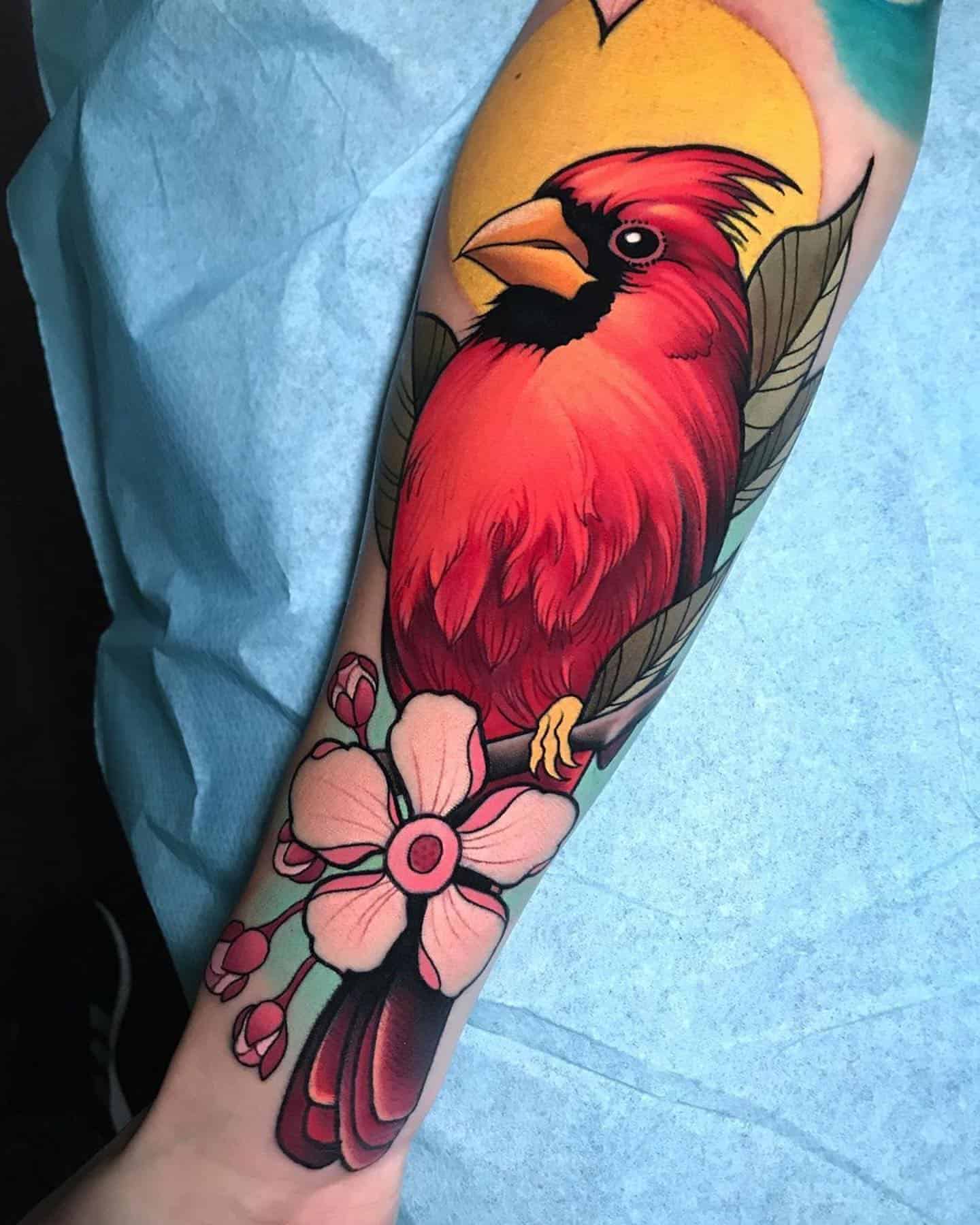Cardinal Bird Tattoo Ideas 6