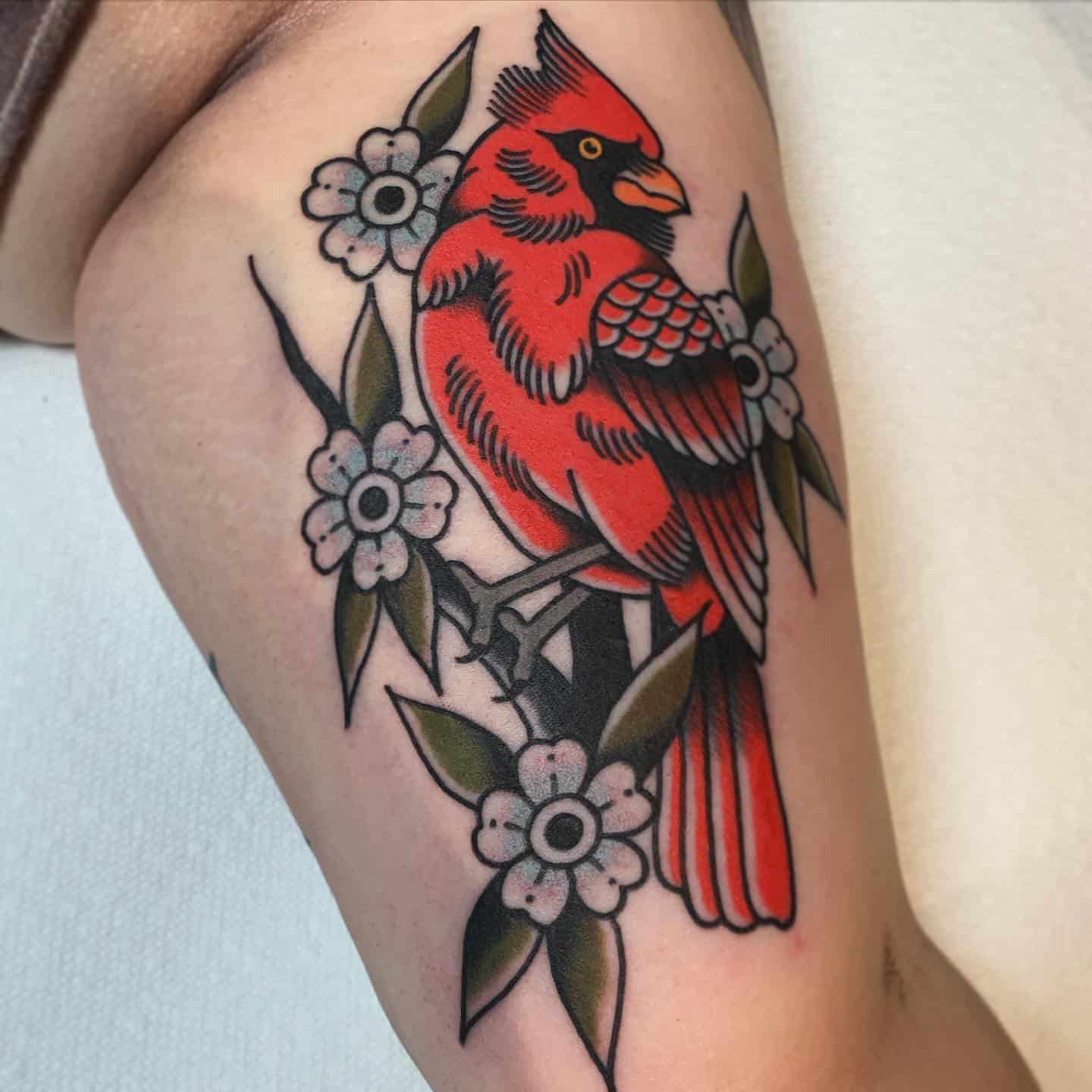 Cardinal Bird Tattoo Ideas 7
