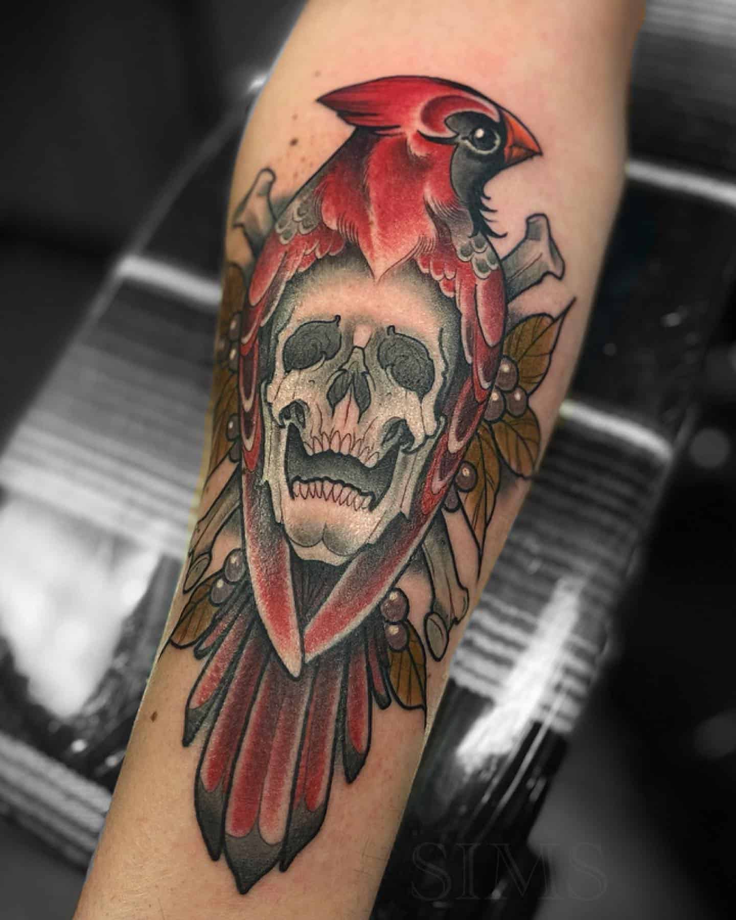 Cardinal Bird Tattoos 17