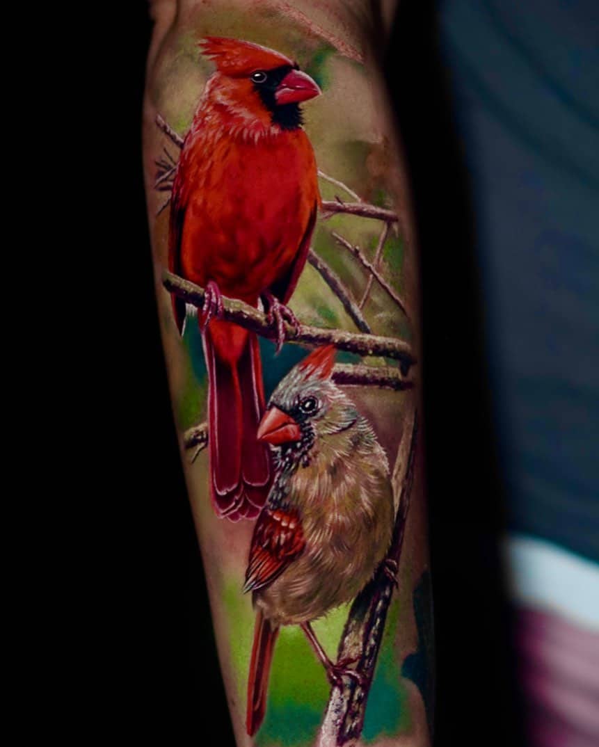 Cardinal Bird Tattoo Ideas 28