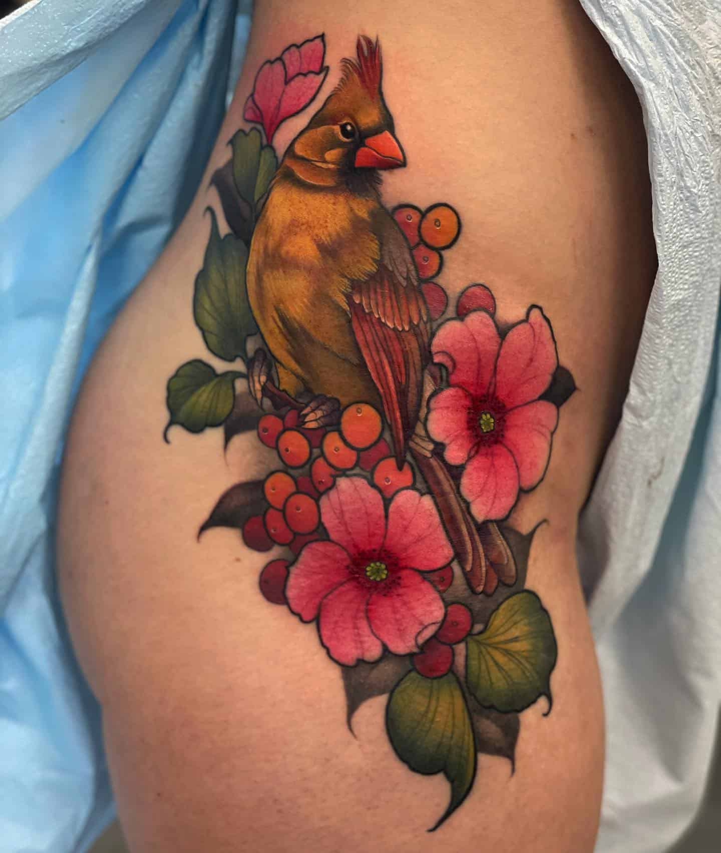 Cardinal Bird Tattoos 29