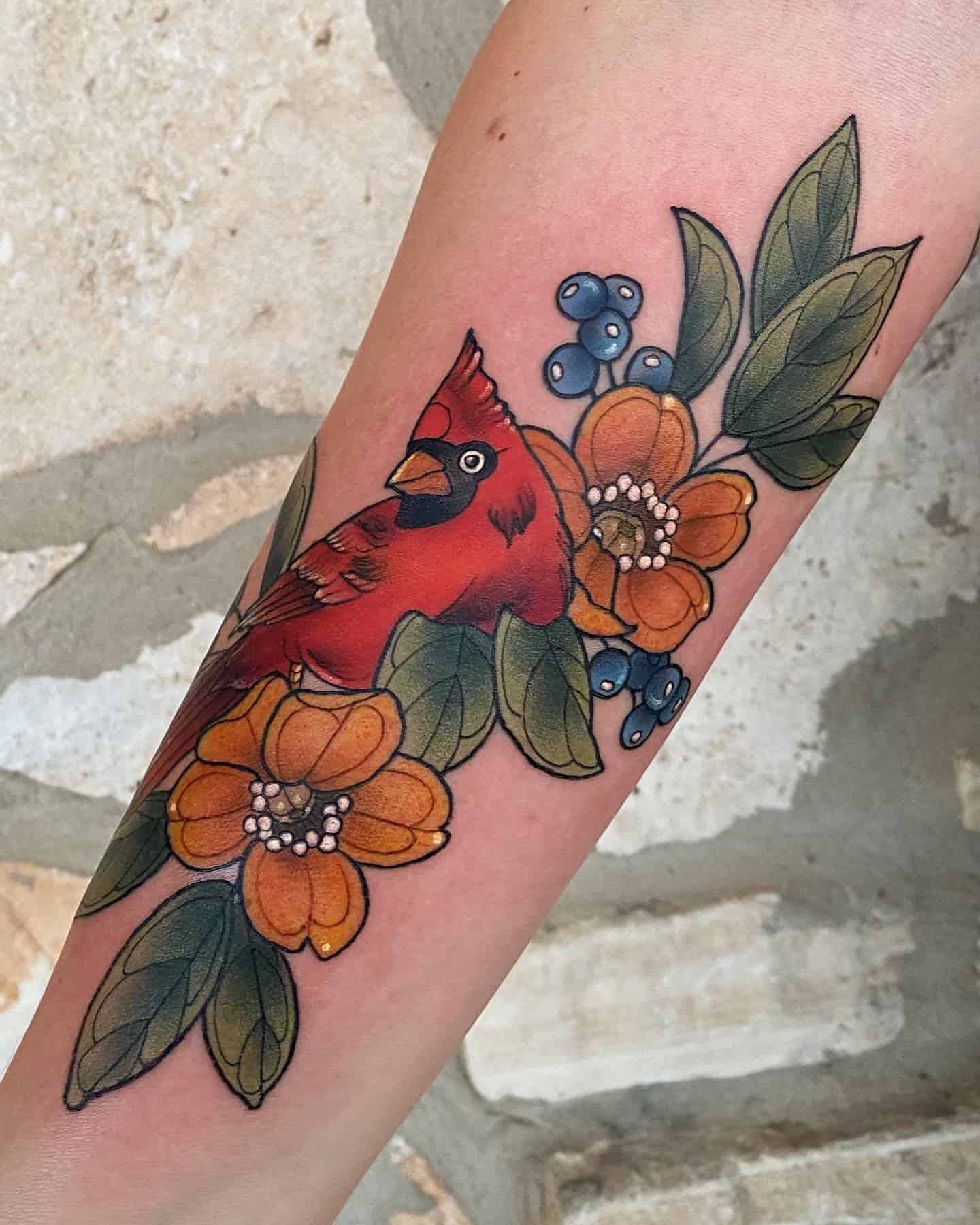 Cardinal Bird Tattoo Ideas 33