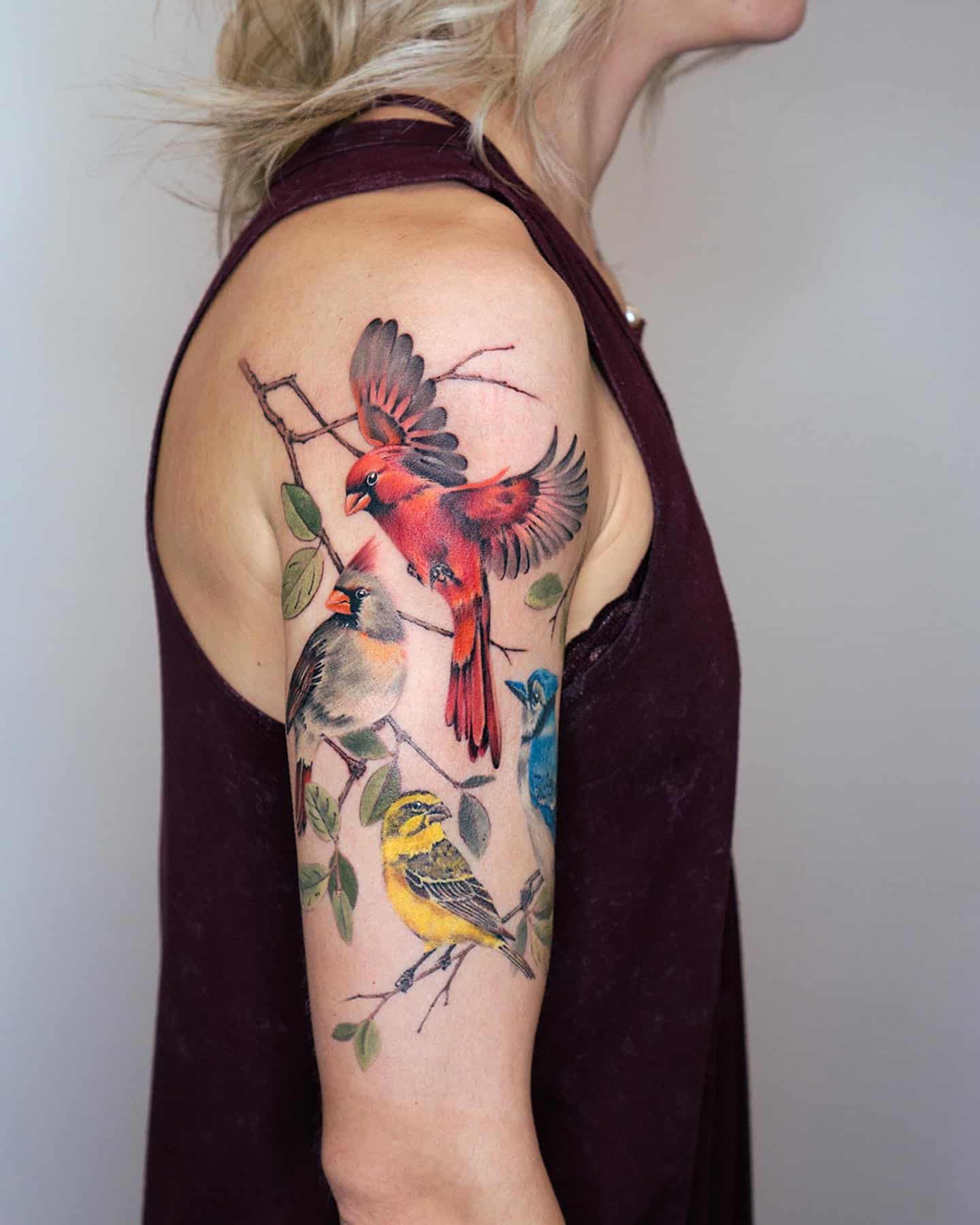 Cardinal Bird Tattoos 34