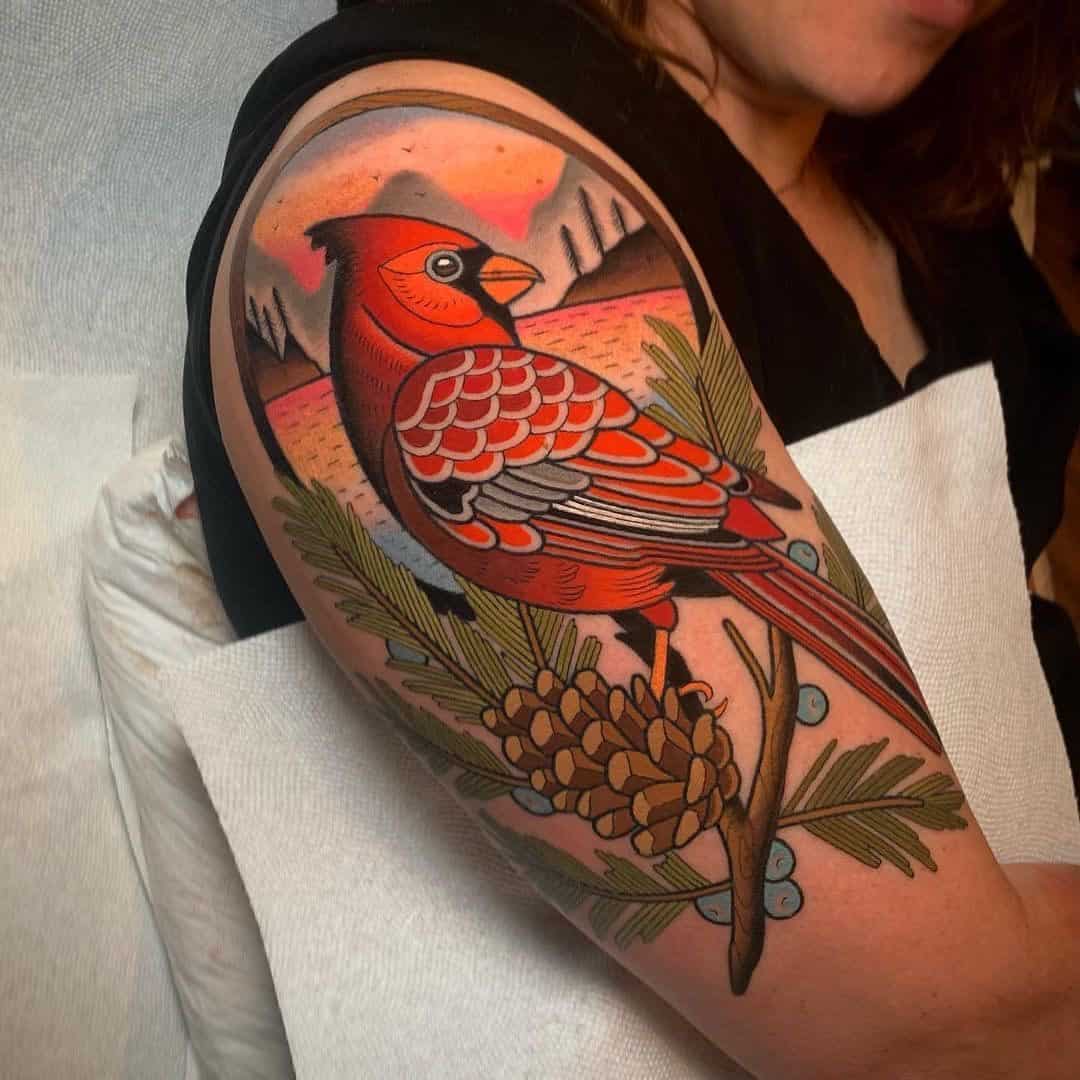 Cardinal Bird Tattoo Ideas 39