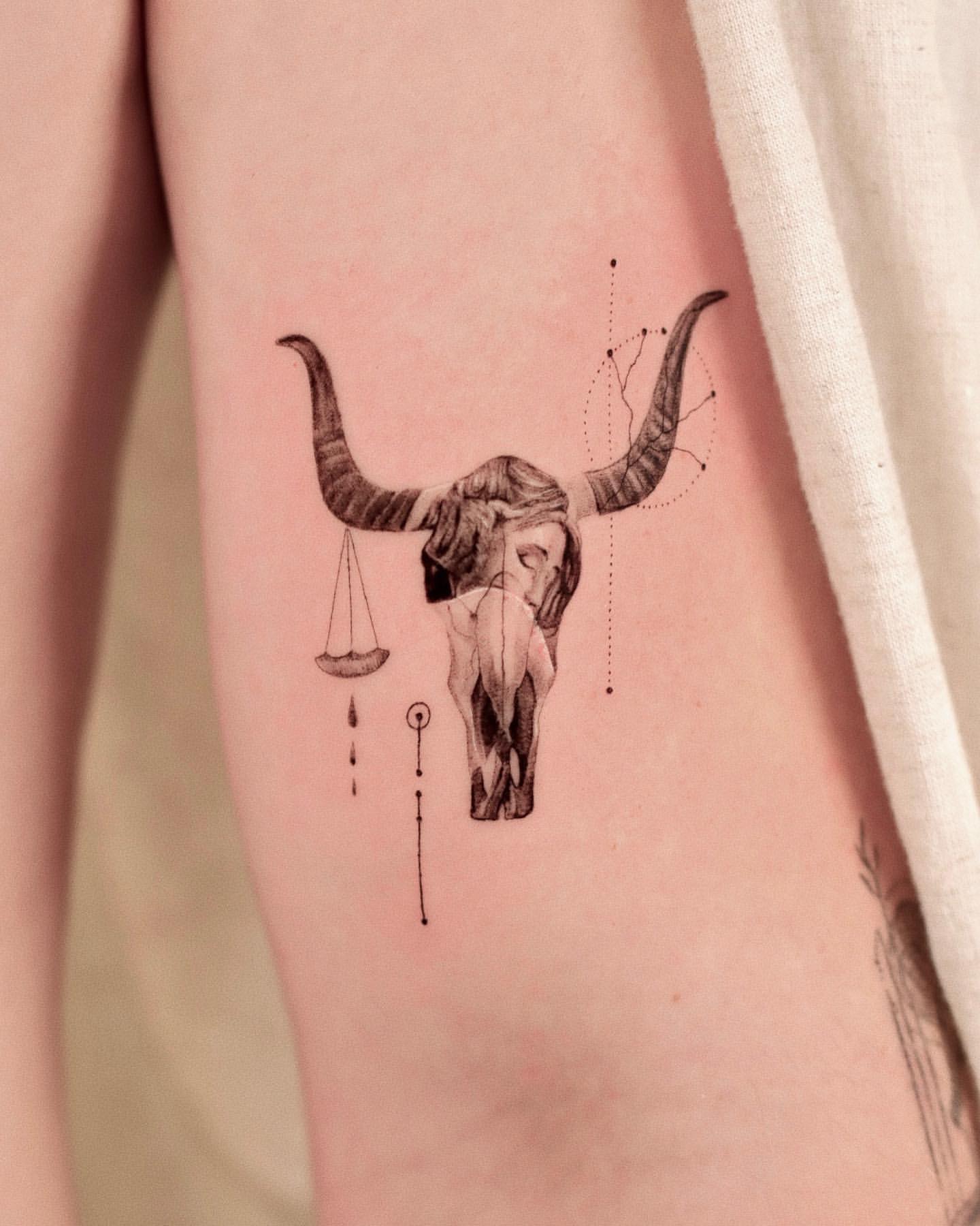 Bull Skull Tattoo Ideas 14