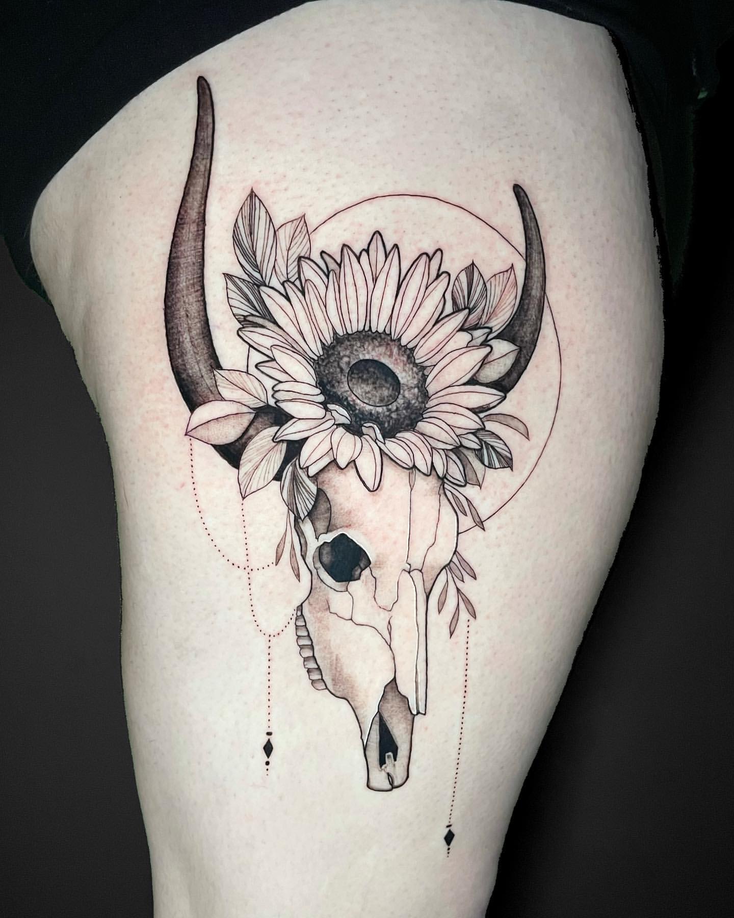 Bull Skull Tattoo Ideas 16