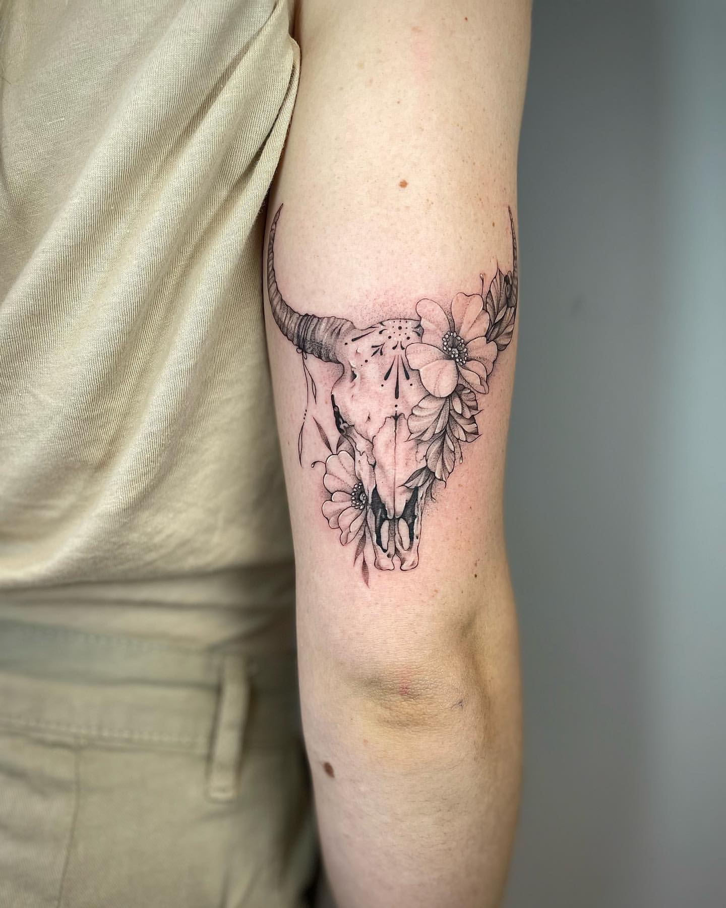 Bull Skull Tattoo Ideas 17