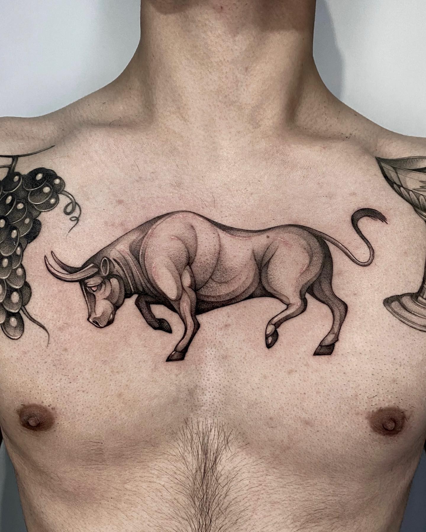 Bull Tattoos Chest